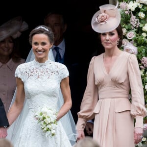 Pippa Middleton et sa soeur Catherine (Kate) Middleton, duchesse de Cambridge - Mariage de P. Middleton et J. Matthew, en l'église St Mark Englefield, Berkshire, Royaume Uni, le 20 mai 2017.
