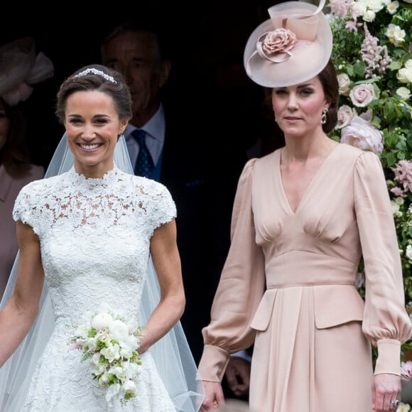 Pippa Middleton et sa soeur Catherine (Kate) Middleton, duchesse de Cambridge - Mariage de P. Middleton et J. Matthew, en l'église St Mark Englefield, Berkshire, Royaume Uni, le 20 mai 2017.