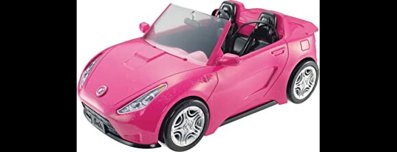 Barbie va s'éclater sur la route avec cette voiture cabriolet rose pour poupée Barbie