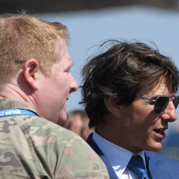 Tom Cruise a visité le salon international de présentation aéronautique militaire "Royal international Air Tattoo" à Fairford. Le 16 juillet 2022.