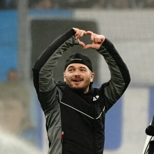 Il y a quelques jours, il a tourné le clip de "C'est pas la mairie" sans autorisation.
Le rappeur marseillais Jul lors du match de championnat de Ligue 1 Uber Eats opposant l'Olympique Marseille (OM) au FC Lorient at Stade Velodrome à Marseille, le 14 janvier 2023. © Norbert Scanella/Panoramic/Bestimage