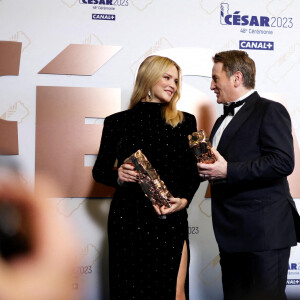 Virginie Efira César De La Meilleure Actrice Dans Revoir Paris, Benoît Magimel César Du Meilleur Acteur Dans Pacifiction - Tourment Sur Les Îles - Pressroom - 48ème cérémonie des César à l'Olympia à Paris le 24 février 2023. © Jacovides / Borde / Bestimage 