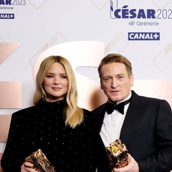 Virginie Efira César De La Meilleure Actrice Dans Revoir Paris, Benoît Magimel César Du Meilleur Acteur Dans Pacifiction - Tourment Sur Les Îles - Pressroom - 48ème cérémonie des César à l'Olympia à Paris le 24 février 2023. © Jacovides / Borde / Bestimage 