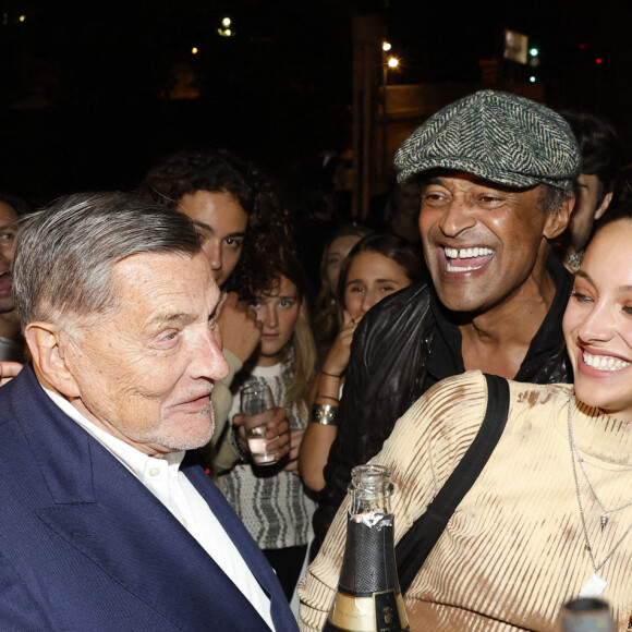 Exclusif - Jean-Claude Camus (boit à la bouteille), Yannick Noah et sa fille Jenaye lors de la soirée d'anniversaire de Joalukas Noah, fils de Yannick Noah et Isabelle Camus, pour ses 18 ans à Paris le 10 juin 2022. © Cyril Moreau / Bestimage