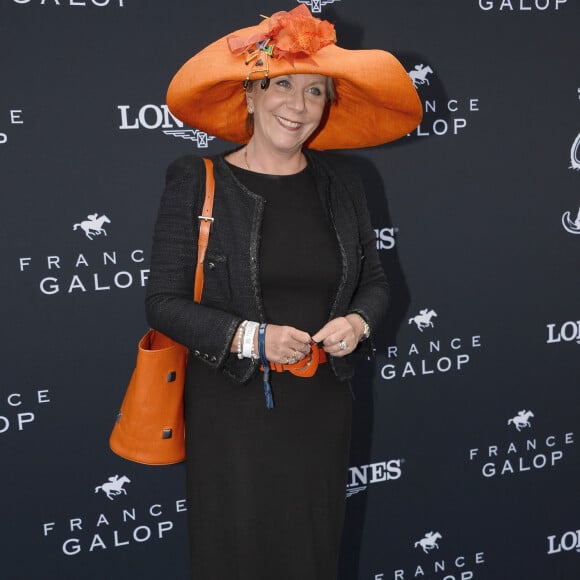 Françoise Laborde - Photocall du 165ème "Prix de Diane Longines" à l'hippodrome de Chantilly le 15 juin 2014.