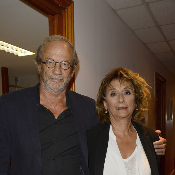 Patrick Chesnais et sa femme Josiane Stoléru - Générale de la pièce de théâtre "Le Mensonge" au théâtre Edouard VII à Paris, le 14 septembre 2015.