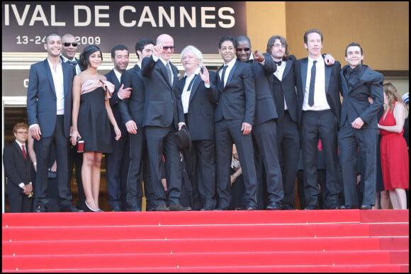 Leïla Bekhti, Tahar Rahim, Niels Arestrup, Hichem Yacoubi - Montée des marches du film Un prophète au Festival de Cannes 2009