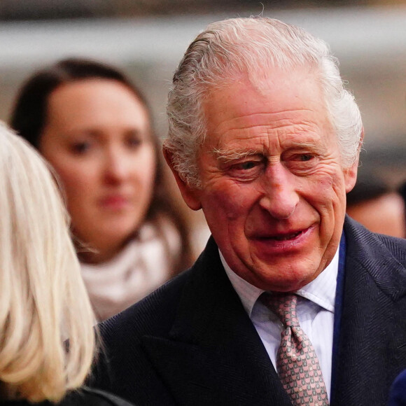 Le roi Charles III lors d'une visite au projet Felix à Poplar, dans l'est de Poplar, le 22 février 2023.