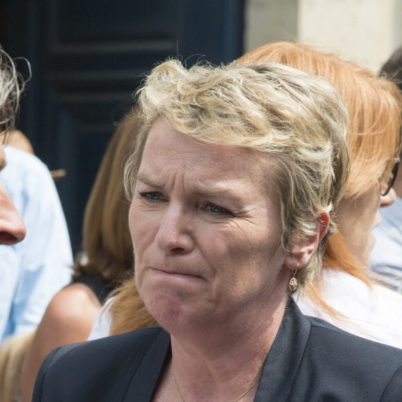 Elise Lucet lors des obsèques de Hervé Ghesquière en l'église Saint-Martin de Meudon le 20 juin 2017. 