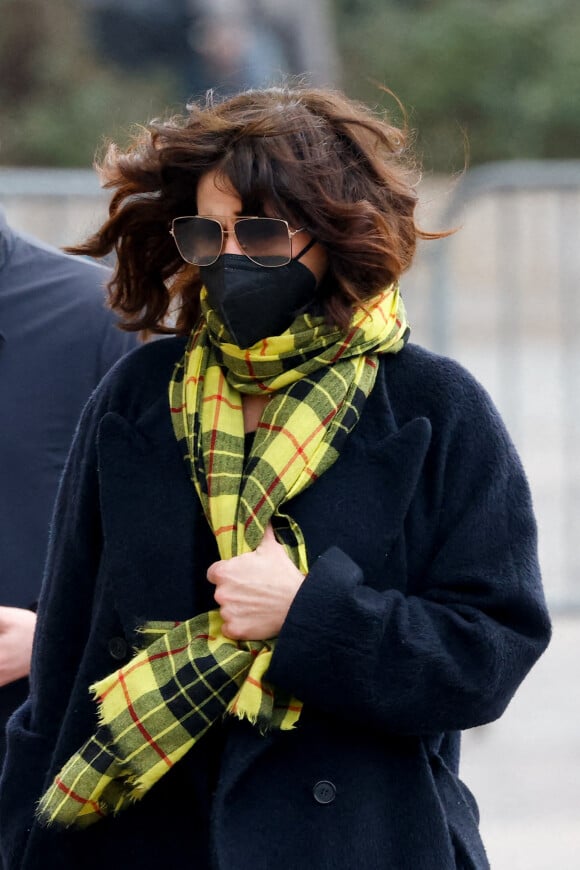 Anne Caillon - Arrivées aux obsèques (bénédiction) de Gaspard Ulliel en l'église Saint-Eustache à Paris. Le 27 janvier 2022 © Jacovides-Moreau / Bestimage  Arrivals at the funerals (benediction) of the french actor Gaspard Ulliel at Saint-Eustache's church in Paris. On January 27th 2022 