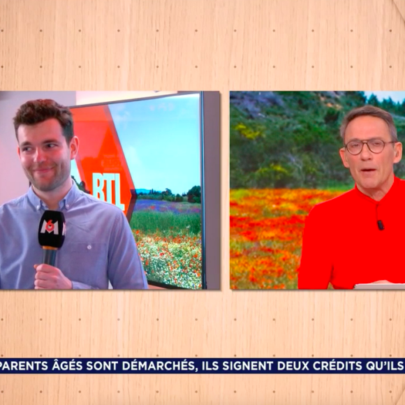 Ainsi, les téléspectateurs ont appris qu'il était surnommé 'La Vignasse'
Julien Courbet dans son émission "Ca peut vous arriver" sur M6. Il rigole avec son journaliste Stan Vignon.