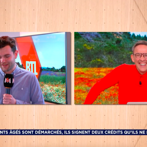 Cette confidence n'a pas manqué de gêner le principal intéressé
Julien Courbet dans son émission "Ca peut vous arriver" sur M6. Il rigole avec son journaliste Stan Vignon.