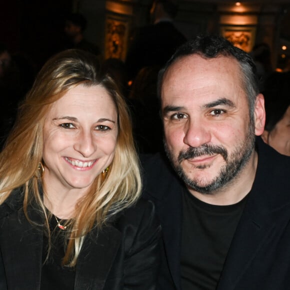 François-Xavier Demaison et sa femme Anaïs Tihay - Inauguration de la statue de cire de "Audrey Fleurot" au musée Grévin à Paris le 16 mars 2023. © Coadic Guirec/Bestimage