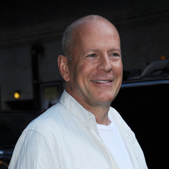 Bruce Willis - People au David Letterman Show à New York le 28 août 2012