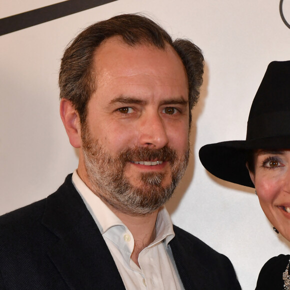 Caterina Murino et son compagnon Edouard Rigaud - Présentation du court métrage "Tornando A Casa" à l'ambassade d'Italie à Paris le 21 mars 2023. © Veeren/Bestimage