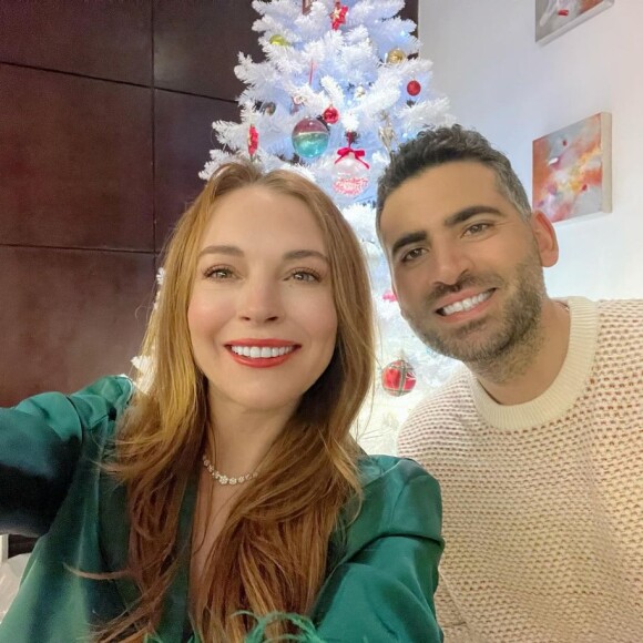 Lindsay Lohan et son fiancé Bader Shammas sur l'instagram de Lindsay Lohan le 25 décembre 2022.