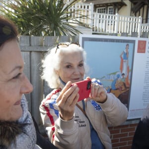 Exclusif - Martine Lelouch - Inauguration de la "Promenade Claude Lelouch" qui porte désormais son nom en présence d'un public nombreux et de la famille du réalisateur à Villers-sur-Mer le 26 mars 2023. © Jack Tribeca / Bestimage