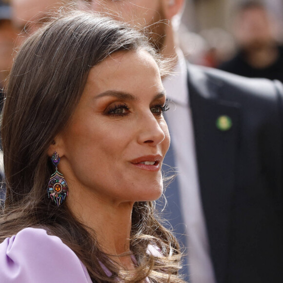 Le roi Felipe VI et la reine Letizia d'Espagne, assistent à l'ouverture du 9ème Congrès international de la langue espagnole à Cadix, le 27 mars 2023. 