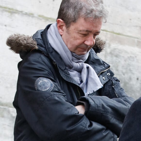 Frédéric Bouraly - Sorties des obsèques de Marion Game en l'église Saint Roch à Paris, France, le 31 mars 2023. © Christophe Clovis/Bestimage 