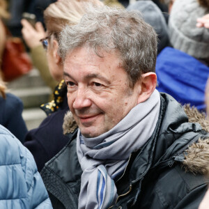 Frédéric Bouraly - Sorties des obsèques de Marion Game en l'église Saint Roch à Paris, France, le 31 mars 2023. © Christophe Clovis/Bestimage 