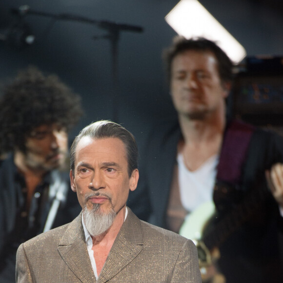 Florent Pagny pendant l'hommage à Johnny Hallyday - 33ᵉ Cérémonie des Victoires de la Musique à la Seine musicale de Boulogne-Billancourt, France, le 9 février 2018. © Coadic Guirec/Bestimage