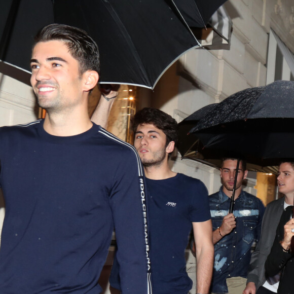 Zinédine Zidane avec sa femme Véronique et leurs enfants Luca et Enzo - A l'occasion des 20 ans de la victoire de l'équipe de France, les bleus 98 se sont rendus à un dîner organisé au Buddha Bar avec les joueurs et leurs familles à Paris, France, le 11 juin 2018.