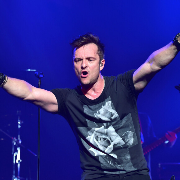 David Hallyday et son groupe "Mission Control" en showcase au Théâtre "Le Comedia" à Paris, le 12 janvier 2015.