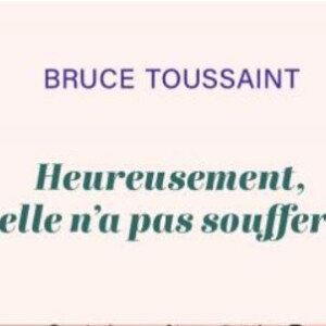 Le 5 avril 2023, Bruce Toussaint sort son livre "Heureusement, elle n'a pas souffert"
Couverture du livre de Bruce Toussaint, "Heureusement, elle n'a pas souffert"