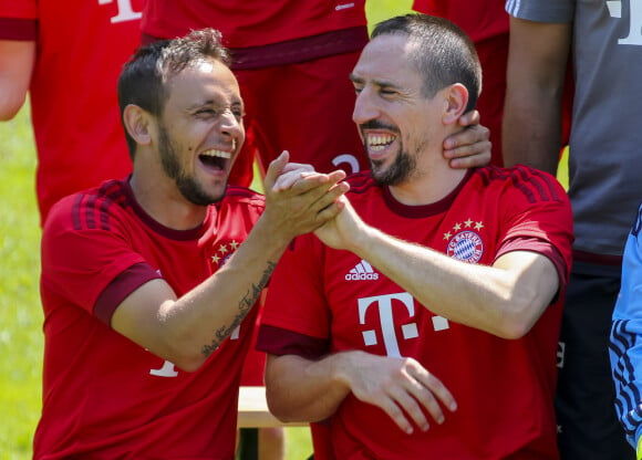 Rafael Alcántara et Franck Ribery - Présentation officielle de l'équipe du Bayern de Munich à Munich le 16 juillet 2015.