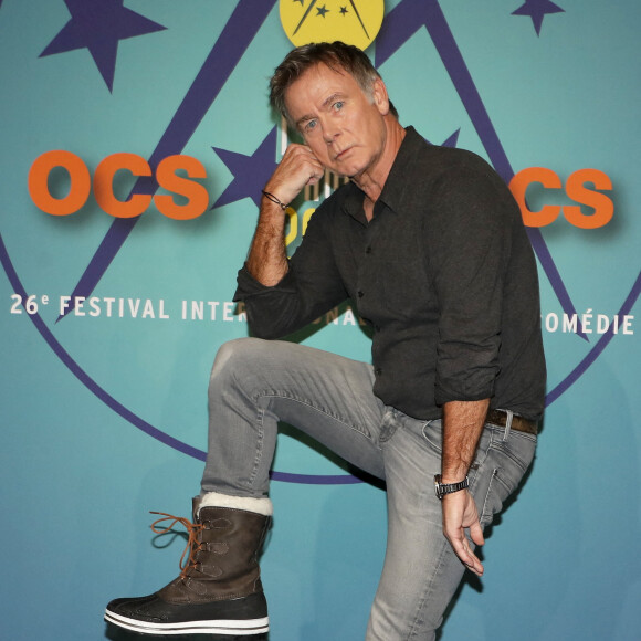 Franck Dubosc pour le film "10 jours encore sans maman" - Photocall lors de la 26ème édition du festival international du film de comédie de l'Alpe d'Huez le 17 janvier 2023. © Dominique Jacovides / Bestimage 