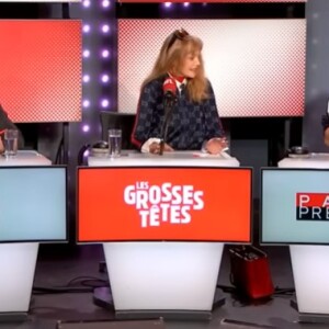 Christophe Beaugrand, Arielle Dombasle et Isabelle Mergault - "Les Grosses Têtes", sur RTL, diffusé sur Paris Première le 7 avril 2023.