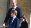 C'est d'ailleurs sous le regard fier de ses parents qu'il l'a salué 
Le prince William, prince de Galles, Le prince George de Galles, La princesse Charlotte de Galles - La famille royale du Royaume Uni arrive pour assister à la messe de Pâques à la chapelle Saint Georges au château de Windsor, le 9 avril 2023. 