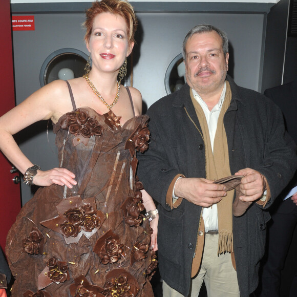 Natacha Polony et son mari Perico Legasse - People au Defile du 19eme salon du chocolat 2013 a la Porte de Versailles a Paris le 29 octobre 2013. 