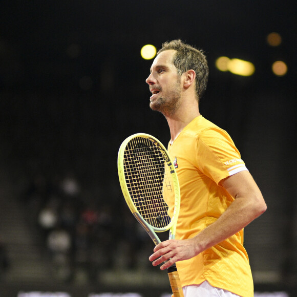 Richard Gasquet (Fra) - Match "Richard Gasquet - Arthur Fils (5/7 - 5/7)" lors du 13ème tournoi de l'Open Sud de France à Montpellier, le 6 février 2023.