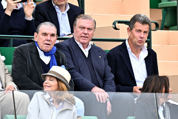 Michel Corbière, le prince Charles de Bourbon des Deux Siciles - Célébrités en tribune lors du tournoi Rolex Monte Carlo Masters 2023 à Roquebrune-Cap-Martin le 15 avril 2023. © Bruno Bebert/Bestimage 