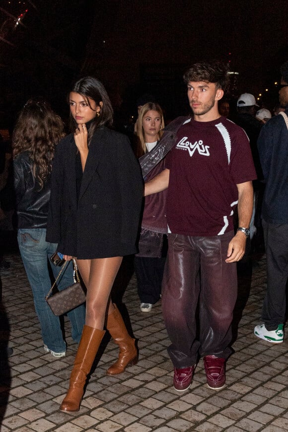 Exclusif - Kika Gomes et son compagnon Pierre Gasly - Les célébrités au concert de Jay Z à la fondation Louis Vuitton à Paris, France, le 14 avril 2023. © Da Silva-Perusseau/Bestimage 