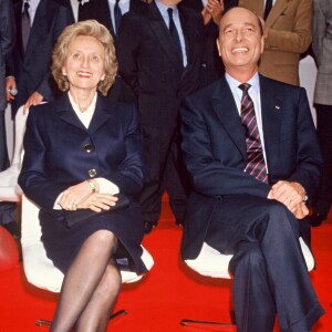 Bernadette et Jacques Chirac en meeting lors de la campagne pour les élections présidentielles en 1988.