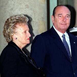 Bernadette et Jacques Chirac à l'Elysée lors de la venue du président du Guatemala en 1999