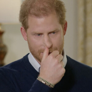 Le prince Harry accorde son unique interview au Royaume Uni au journaliste Tom Bradby pour la sortie de son autobiographie choc "Spare" (Le Suppléant) le 8 janvier 2023. 