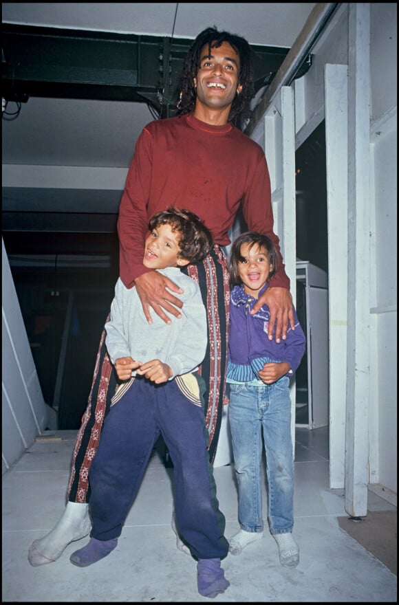 Archives - Yannick Noah avec sa fille Yéléna et son fils Joakim.