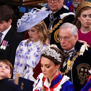 Le prince William, prince de Galles, et Catherine (Kate) Middleton, princesse de Galles, La princesse Charlotte de Galles, Le prince Louis de Galles - Les invités à la cérémonie de couronnement du roi d'Angleterre à l'abbaye de Westminster de Londres, Royaume Uni, le 6 mai 2023. 