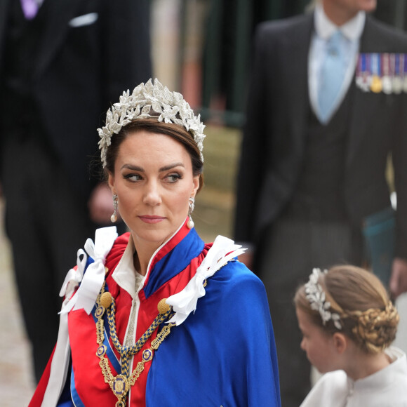 Catherine (Kate) Middleton, princesse de Galles - Les invités arrivent à la cérémonie de couronnement du roi d'Angleterre à l'abbaye de Westminster de Londres, Royaume Uni, le 6 mai 2023. 