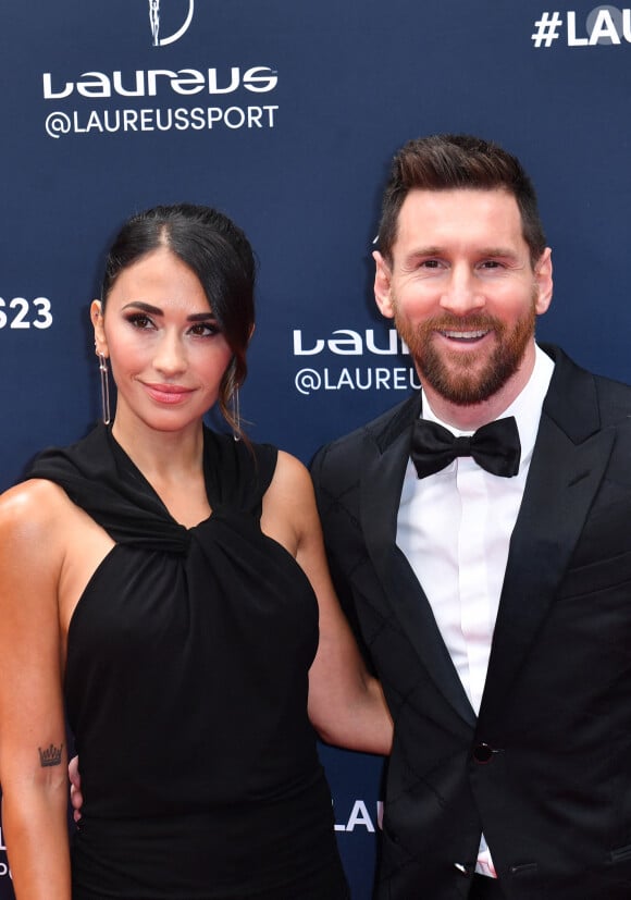 Lionel Messi et sa femme Antonella Roccuzzo - Red Carpet de la cérémonie " 2023 Laureus World Sports Awards" à Paris le 8 mai 2023 . Veeren/Bestimage