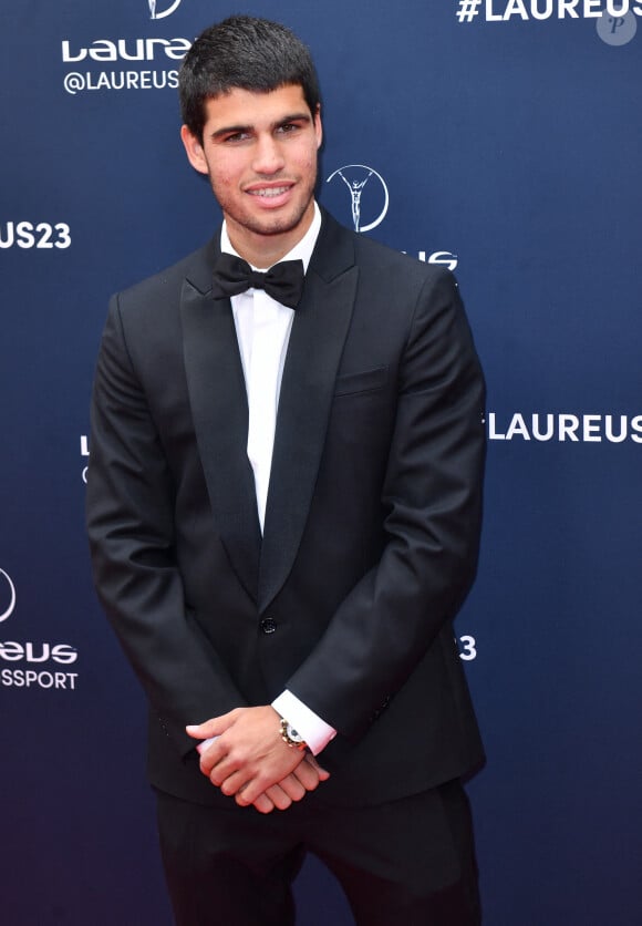 La star montante du tennis, Carlos Alcaraz avait fait le déplacement pour ce bel évènement
Carlos Alcaraz - Red Carpet de la cérémonie " 2023 Laureus World Sports Awards" à Paris le 8 mai 2023 . Veeren/Bestimage