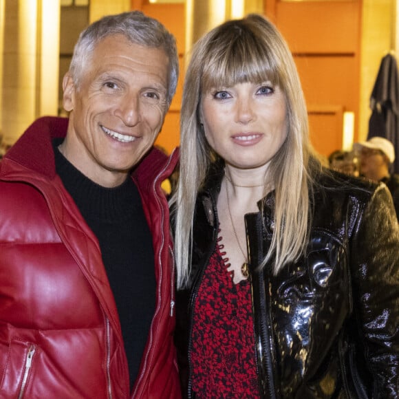 Exclusif - Nagui et sa femme Melanie Page - Cérémonie de remise du prix Raymond Devos au théâtre Edouard VII à Paris dans le cadre de la 28ème édition de la semaine de la Langue Française et de la Francophonie le 20 mars 2023. © Coadic Guirec - Cyril Bruneau / Bestimage