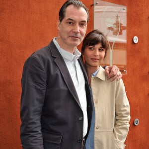 Samuel Labarthe et sa femme Hélène Médigue aux Internationaux de France de tennis a Roland Garros - Paris le 29/05/2013