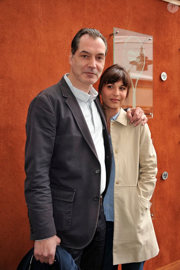 Samuel Labarthe et sa femme Hélène Médigue aux Internationaux de France de tennis a Roland Garros - Paris le 29/05/2013