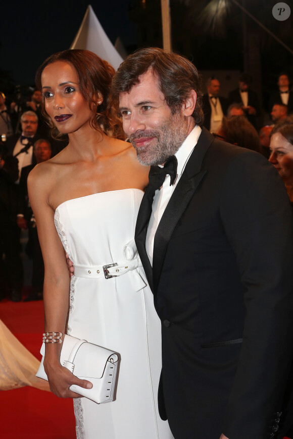 Sonia Rolland (bijoux Montblanc) et son compagnon Jalil Lespert - Montée des marches du film "Le Redoutable" lors du 70ème Festival International du Film de Cannes. Le 21 mai 2017. © Borde-Jacovides-Moreau / Bestimage 