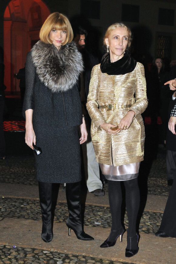 Anna Wintour et Franca Sozzani lors de la Vogue Party à Milan le 26 février 2010