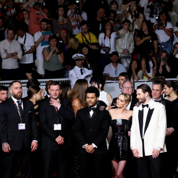 Abel “The Weeknd” Tesfaye, Lily-Rose Depp, Sam Levinson - Montée des marches du film « The Idol » lors du 76ème Festival International du Film de Cannes, au Palais des Festivals à Cannes. Le 22 mai 2023 © Jacovides-Moreau / Bestimage